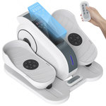 HOMCOM Elliptique de bureau, mini vélo elliptique électrique avec écran LCD, télécommande et 10 vitesses réglables, silencieux et portable pour les seniors, blanc