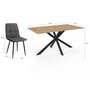 Voir la diapositive 5 : ID MARKET Ensemble table à manger rectangle ALIX 160 cm bois et noir et 6 chaises MILA en velours gris foncé