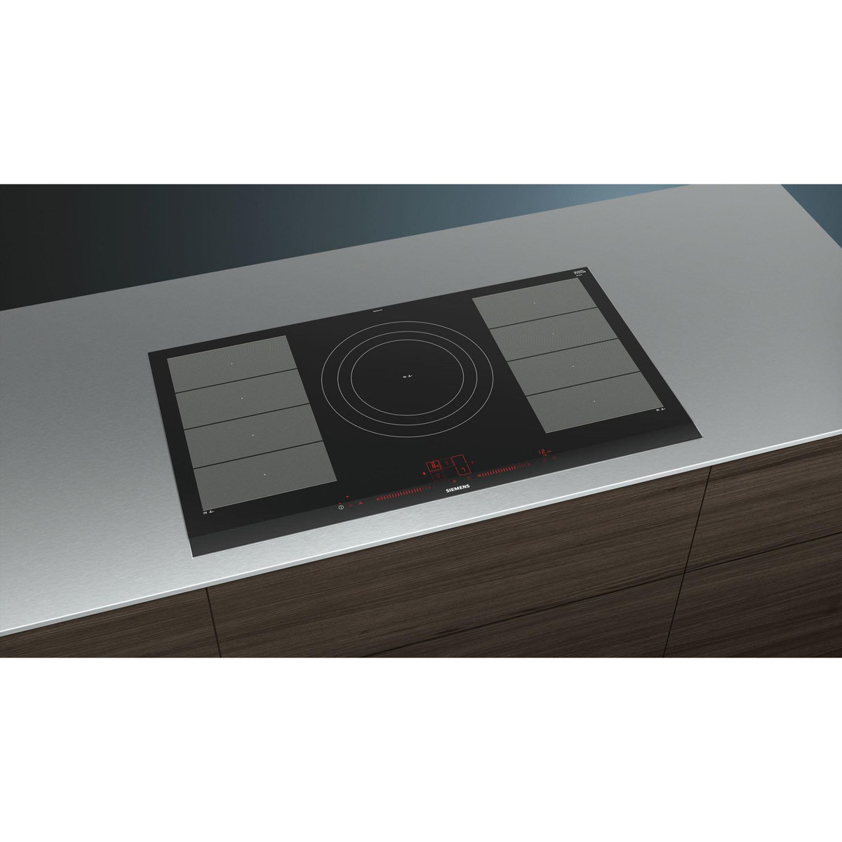 Siemens Table de cuisson à induction 90cm 5 feux 11100w flexinduction noir - ex975lvv1e