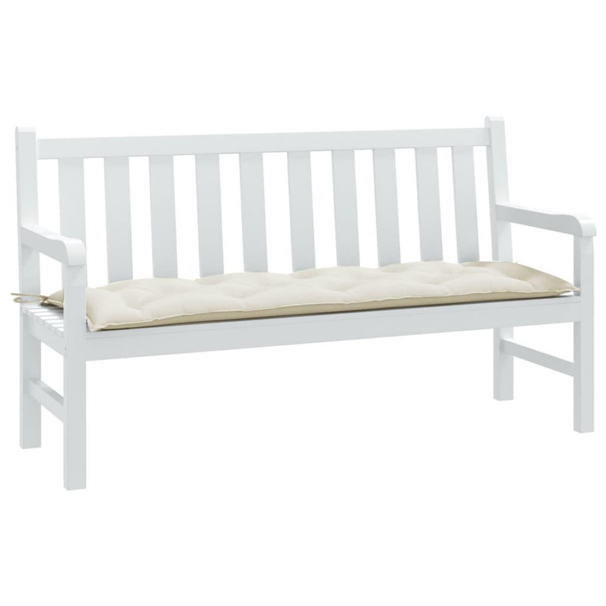 VIDAXL Coussin de banc de jardin creme melange 150x50x7 cm tissu