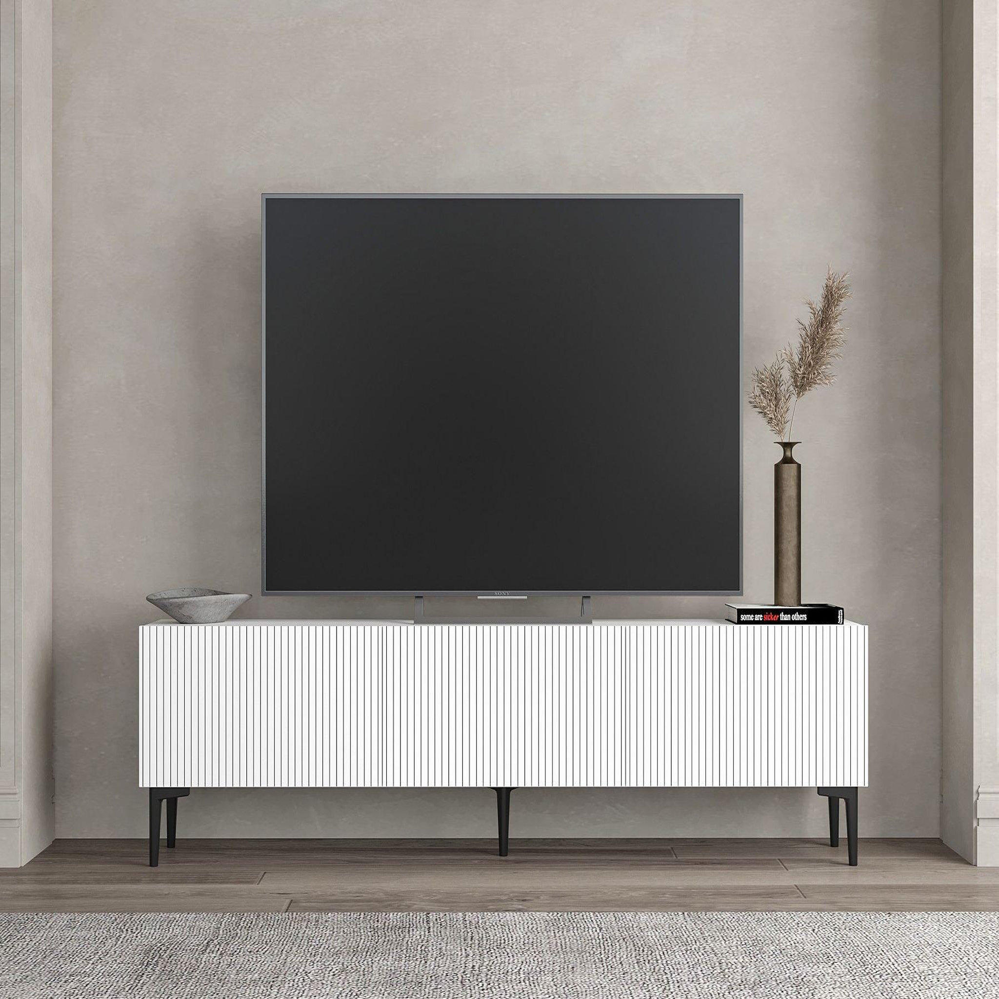 Voir la diapositive 2 : Habitat et Jardin Meuble tv en bois  oscar  - 180 x 31 x 45 cm - blanc