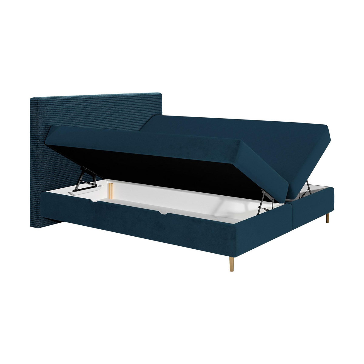 BEST MOBILIER Rafaela - lit boxspring - 140x200 - coffres et surmatelas inclus - en velours