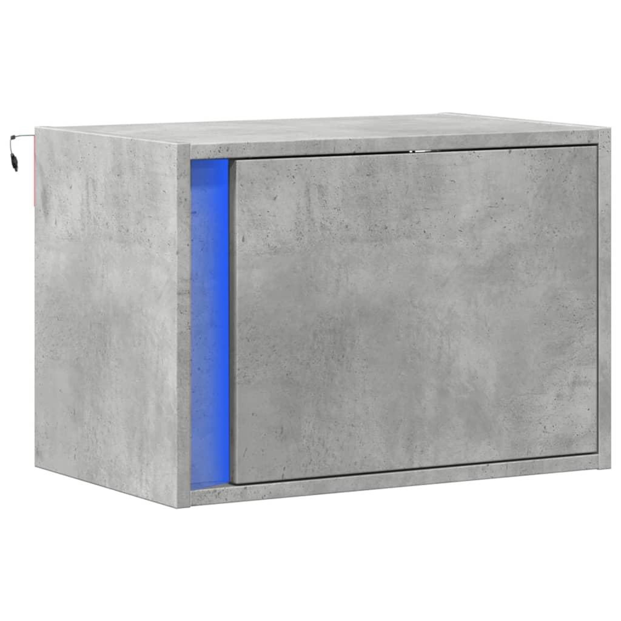 Voir la diapositive 3 : VIDAXL Table de chevet murale avec lumieres LED gris beton