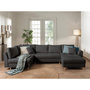 Voir la diapositive 2 : LISA DESIGN Rune - canapé panoramique avec pouf d'appoint - 7 places - style scandinave - gauche