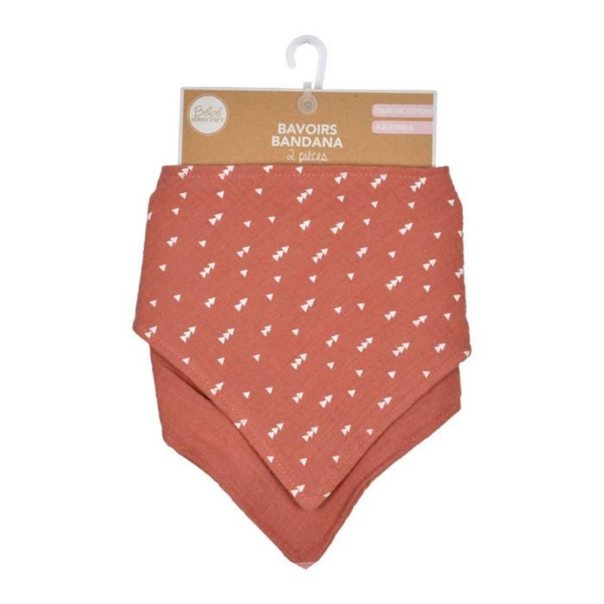 Paris Prix Lot de 2 Bavoirs Bébé  Bandana  41cm Terracotta