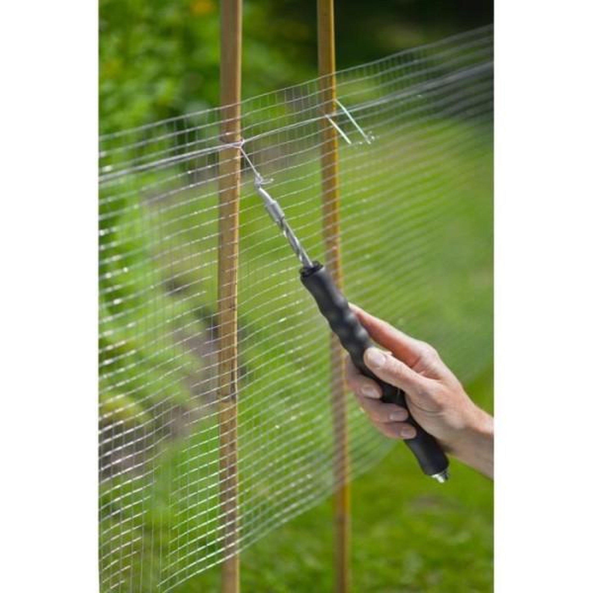 Voir la diapositive 3 : NATURE NATURE Torsadeuse a fil - Automatique, manche en caoutchouc - Inclus 50x (L16 cm x Ø1 mm) - Liens a boucle en acier galva - H30