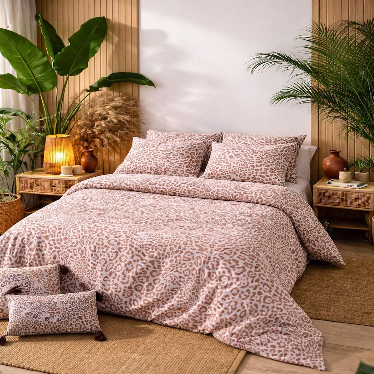 Les Ateliers du Linge Parure housse de couette 100% coton 57fils-jag sable