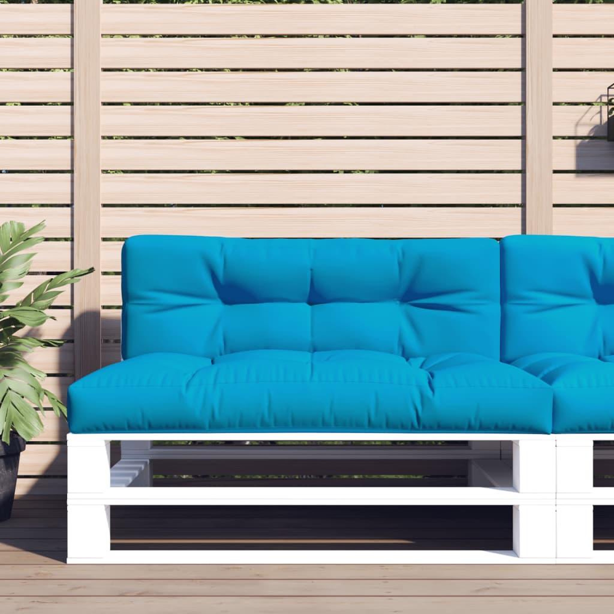 VIDAXL Coussins de palette lot de 2 bleu tissu
