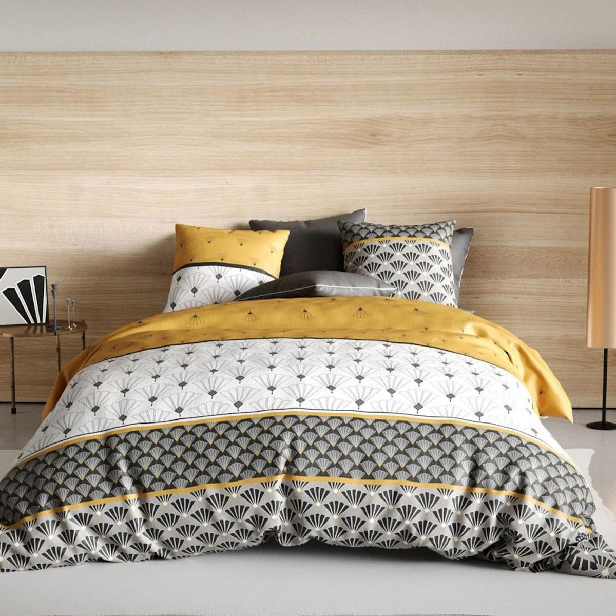 ATELIER DU COTON Housse de couette 260x240 Léo + 2 taies coton 57 fils