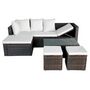 Voir la diapositive 5 : VIDAXL Salon de jardin 4 pcs avec coussins Resine tressee Marron