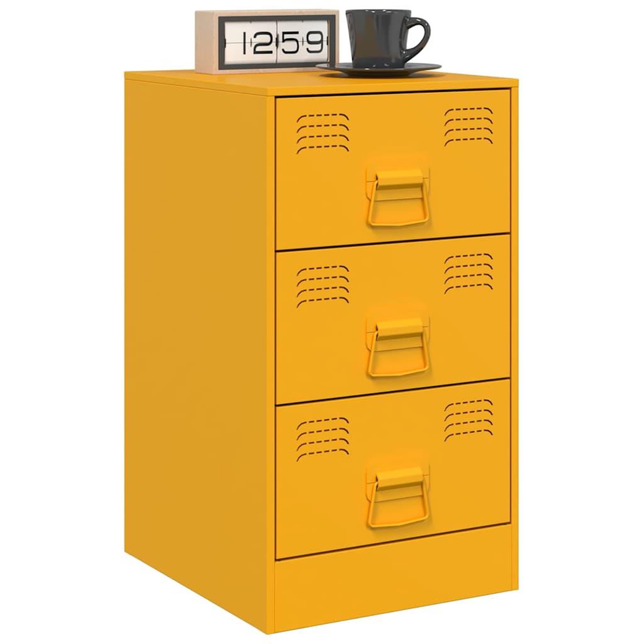 Voir la diapositive 3 : VIDAXL Tables de chevet 2 pcs jaune moutarde 34,5x39x62 cm acier