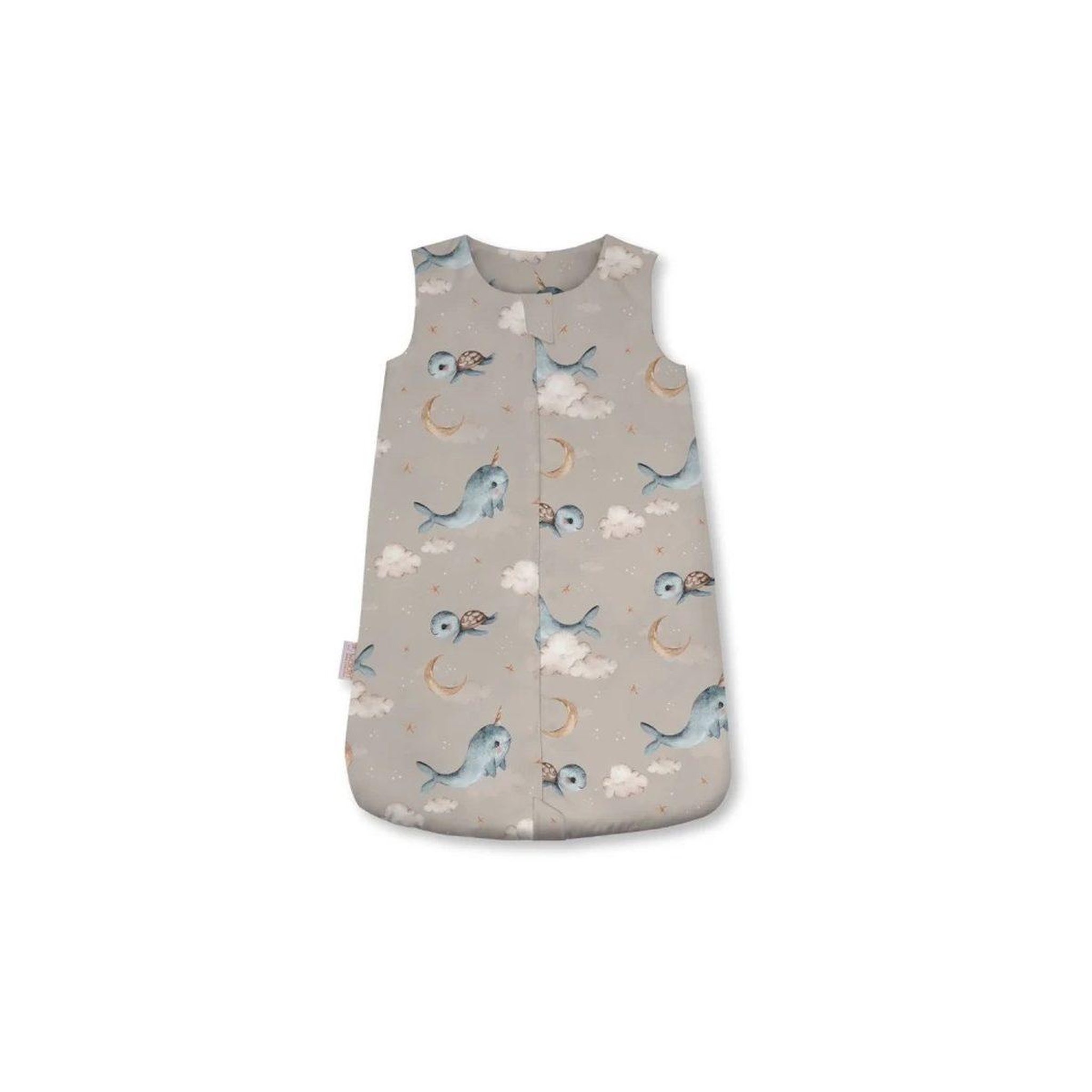 WALDIN Gigoteuse en bambou 40 × 64 cm 2,5 TOG - taille S - motif baleine, beige foncé