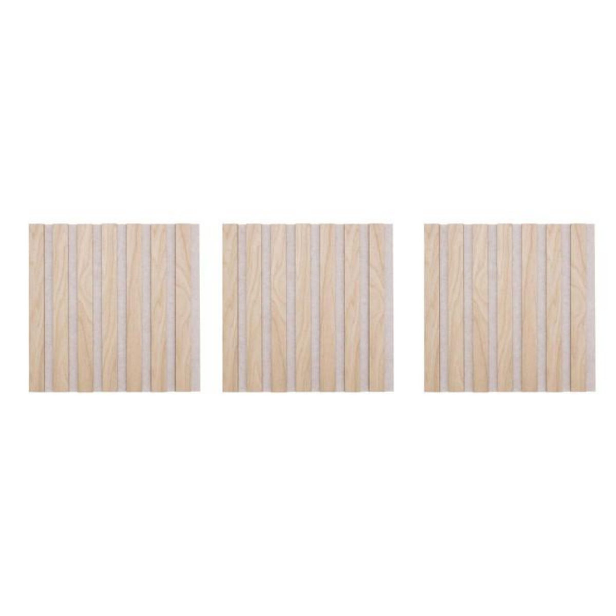 ATMOSPHERA Lot de 3 Panneaux Déco  Colva  30x30cm Beige