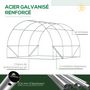 Voir la diapositive 6 : OUTSUNNY Serre tunnel de jardin grande taille dim. 3L x 2,95l x 1,97H m - 6 fenêtres, porte zippée enroulable - acier galvanisé PE haute densité vert
