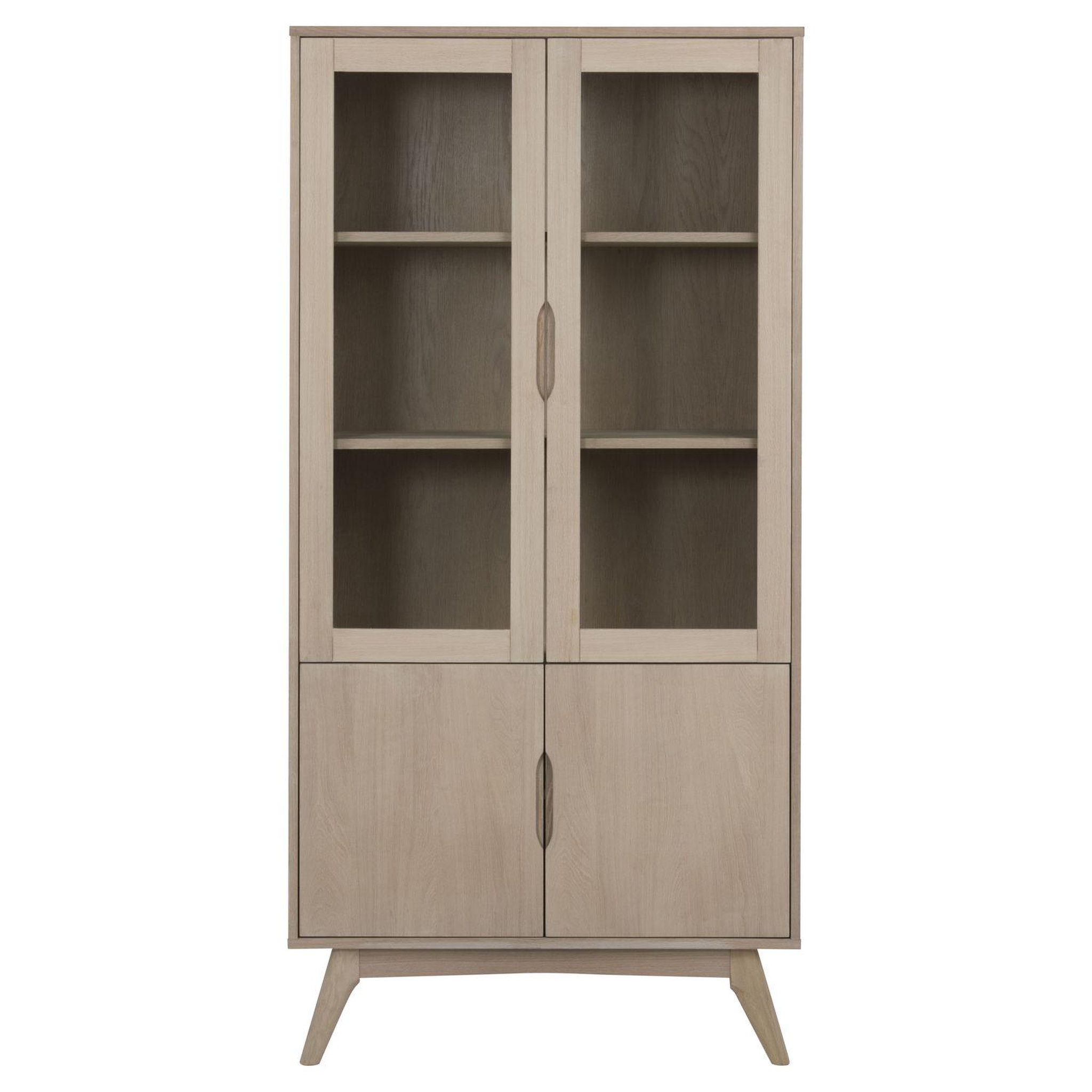 Voir la diapositive 3 : TOILINUX Vitrine en MDF et verre 4 portes et 4 étagères - Beige