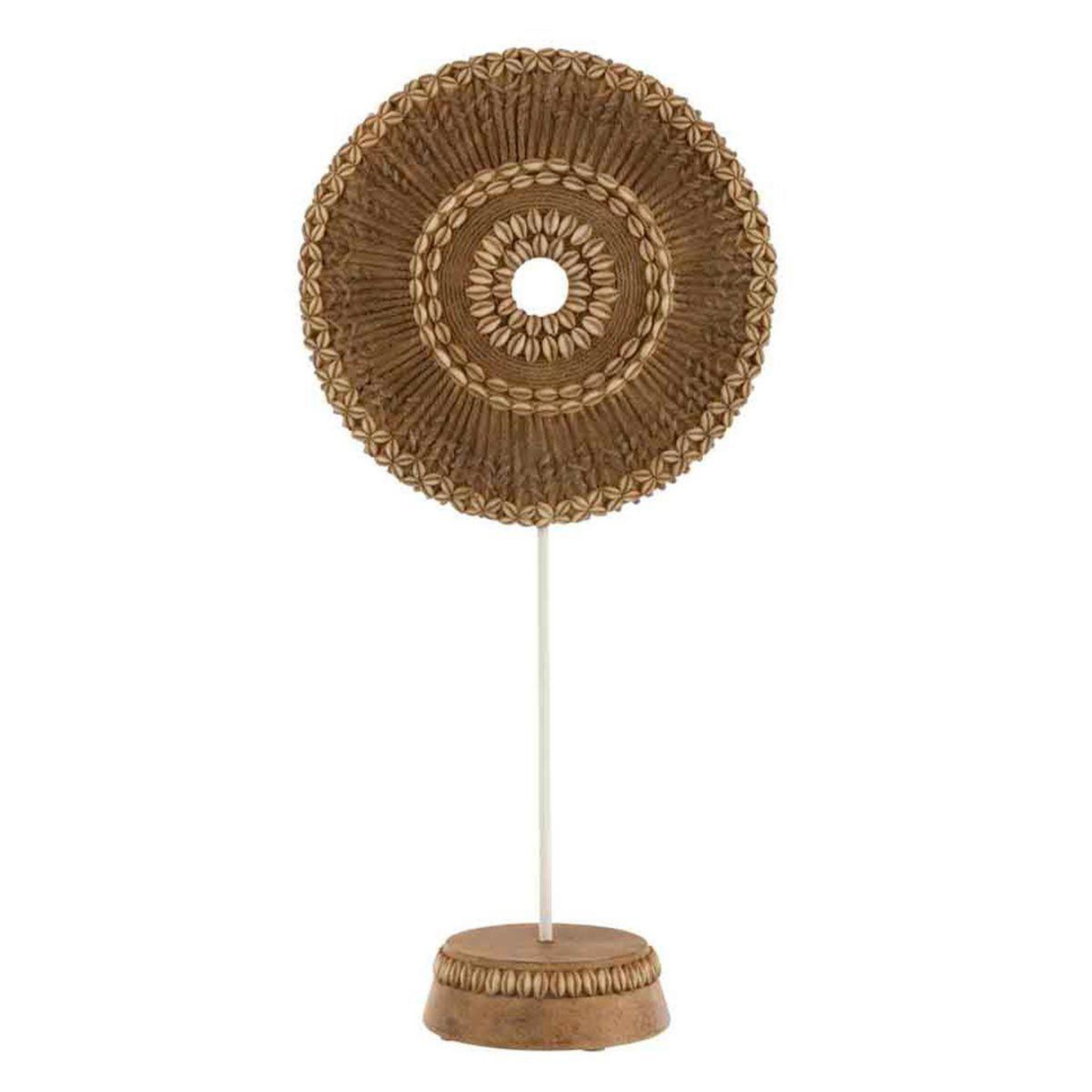 J-LINE Cercle Déco sur Pied  Joan  49cm Marron & Blanc