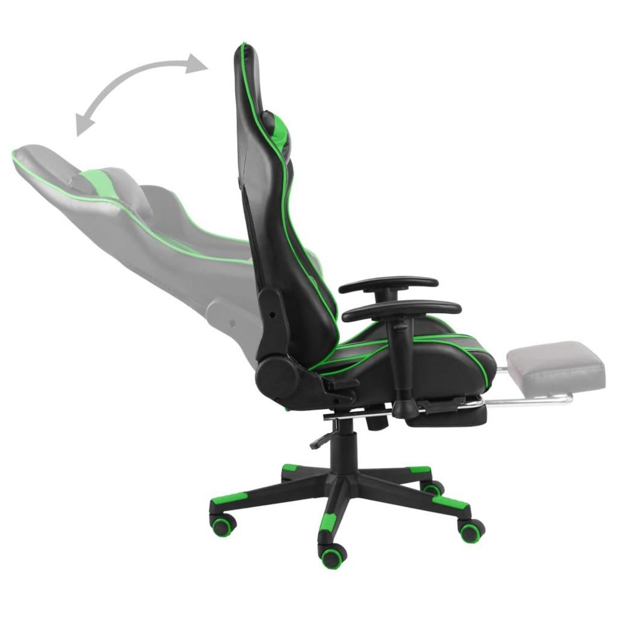 VIDAXL Chaise de jeu pivotante avec repose-pied Vert PVC