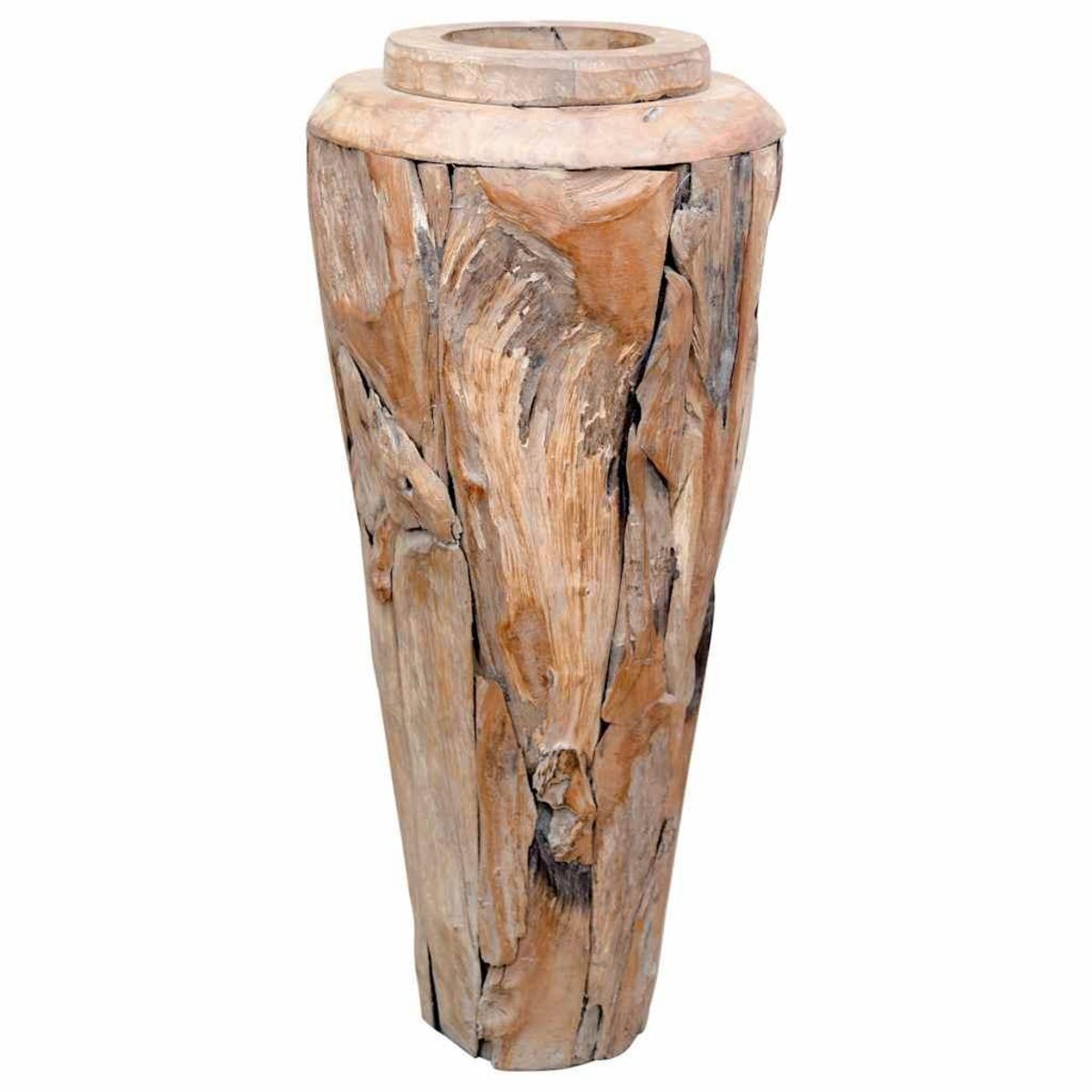 VIDAXL Vase de decoration 40 x 100 cm Bois de teck solide