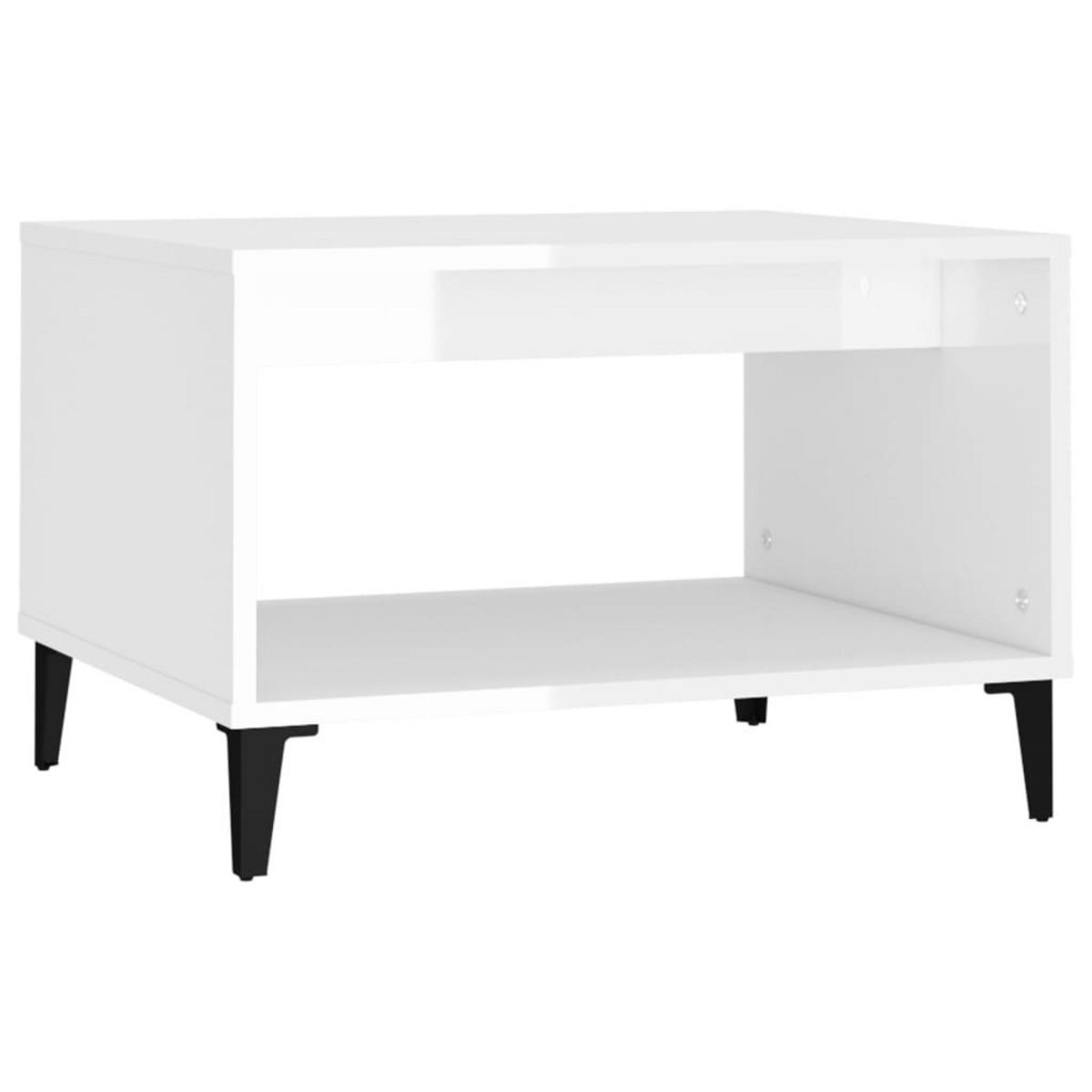 VIDAXL Table basse Blanc brillant 60x50x40 cm Bois d'ingenierie