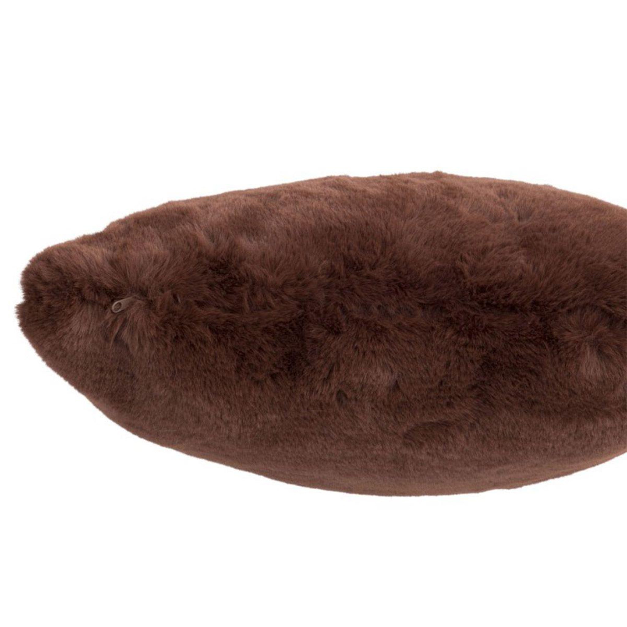 Voir la diapositive 2 : J-LINE Coussin imitation fourrure  cutie  45x45cm marron