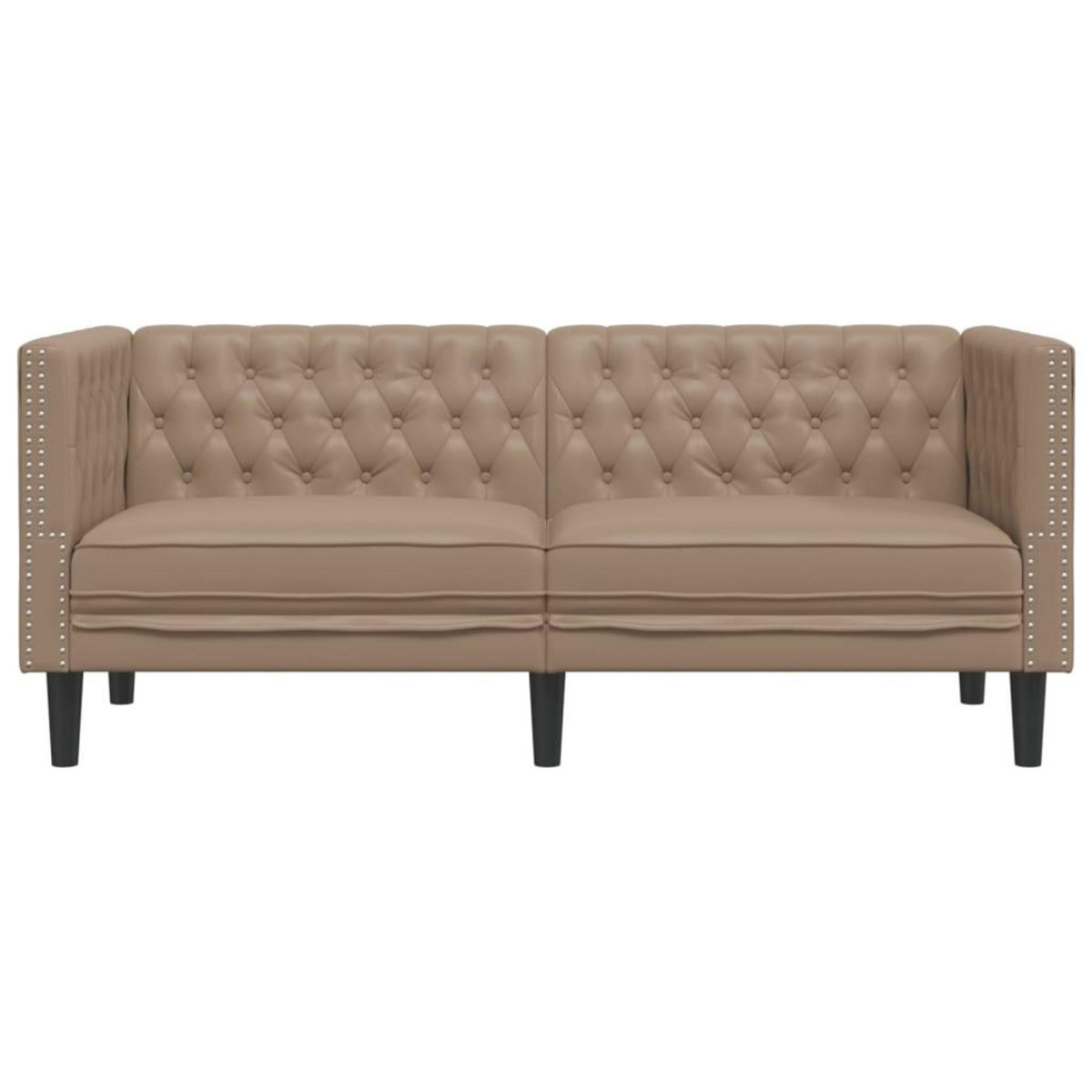 VIDAXL Canape a 2 places Chesterfield cappuccino similicuir