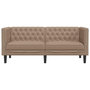 Voir la diapositive 4 : VIDAXL Canape a 2 places Chesterfield cappuccino similicuir