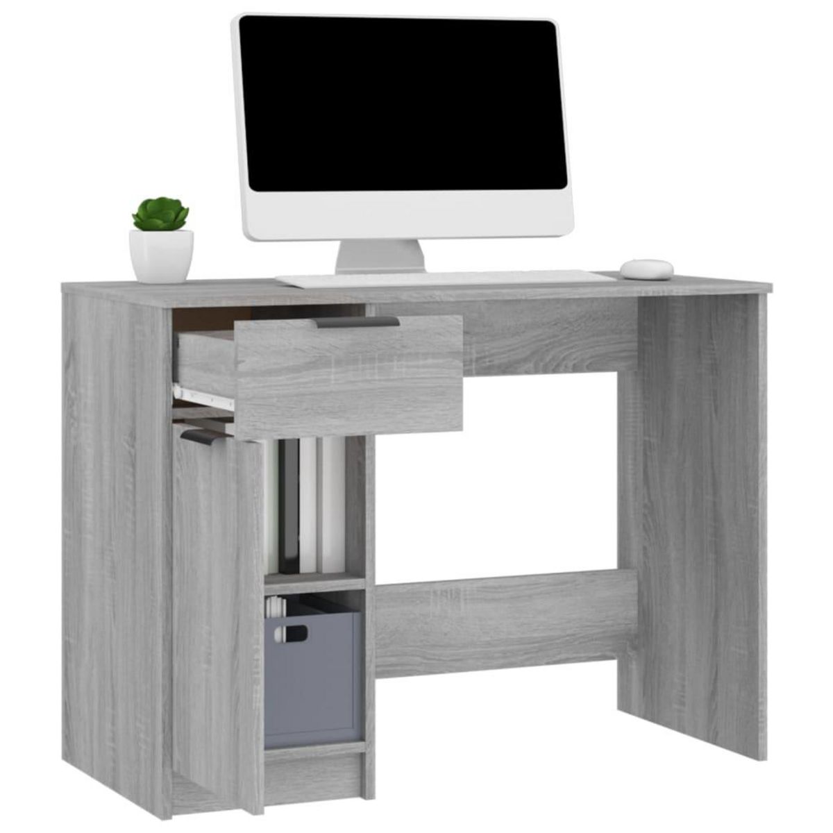 VIDAXL Bureau Sonoma gris 100x50x75 cm Bois d'ingenierie