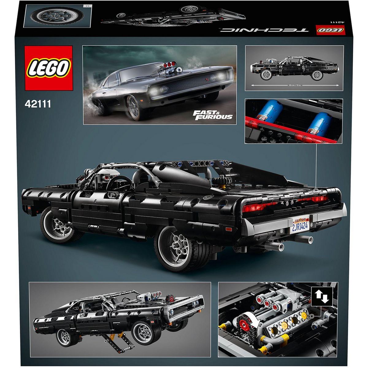 LEGO Technic 42111 -  Fast & Furious La Dodge Charger de Dom, Modèle Réduit de Voiture de Couse à Construire
