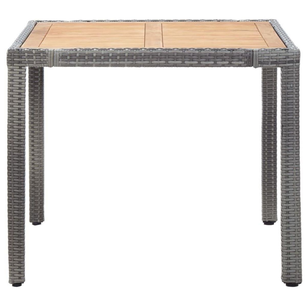 VIDAXL Ensemble a manger de jardin coussins 5pcs Resine tressee Gris