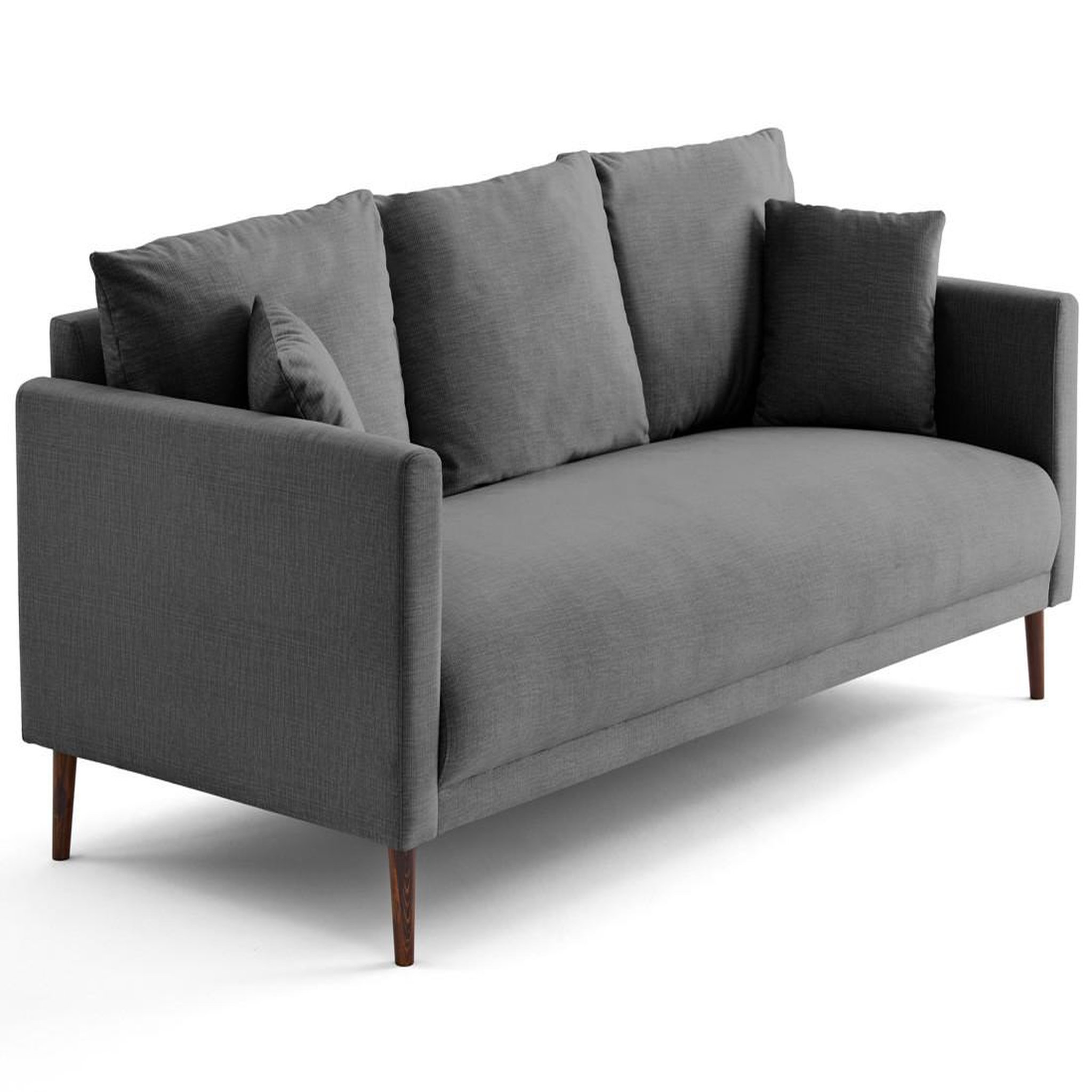 Voir la diapositive 4 : LISA DESIGN Ostrava - canapé droit 3 places en velours pieds en bois