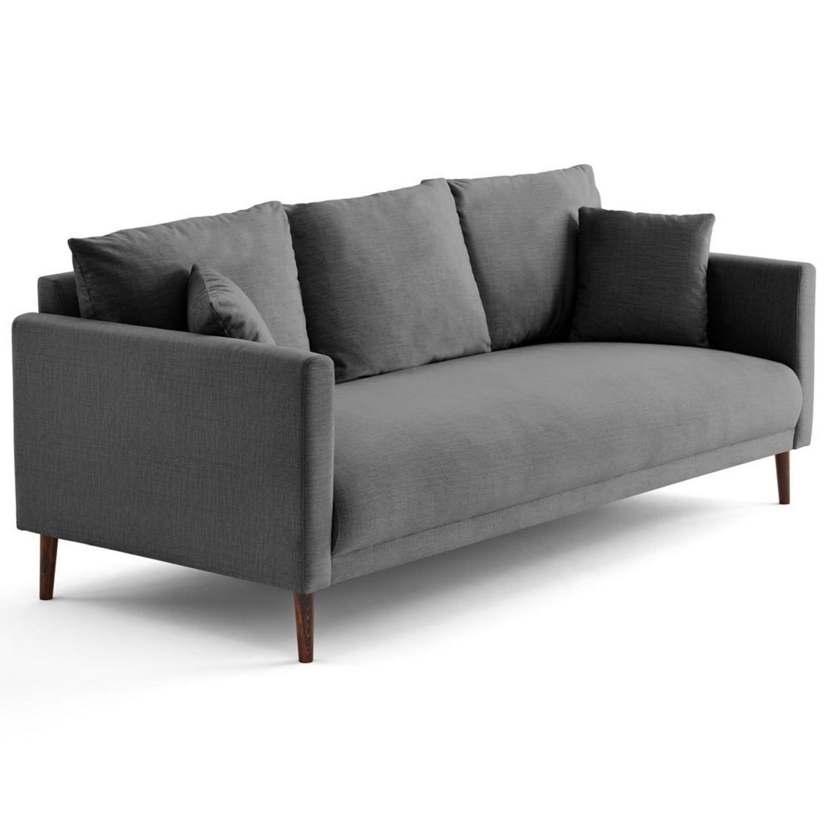 LISA DESIGN Ostrava - canapé droit 3 places en velours pieds en bois