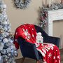 Voir la diapositive 2 : FEERIC LIGHT & CHRISTMAS Plaid de Noël motif Merry Christmas - 130 x 180 cm - Rouge