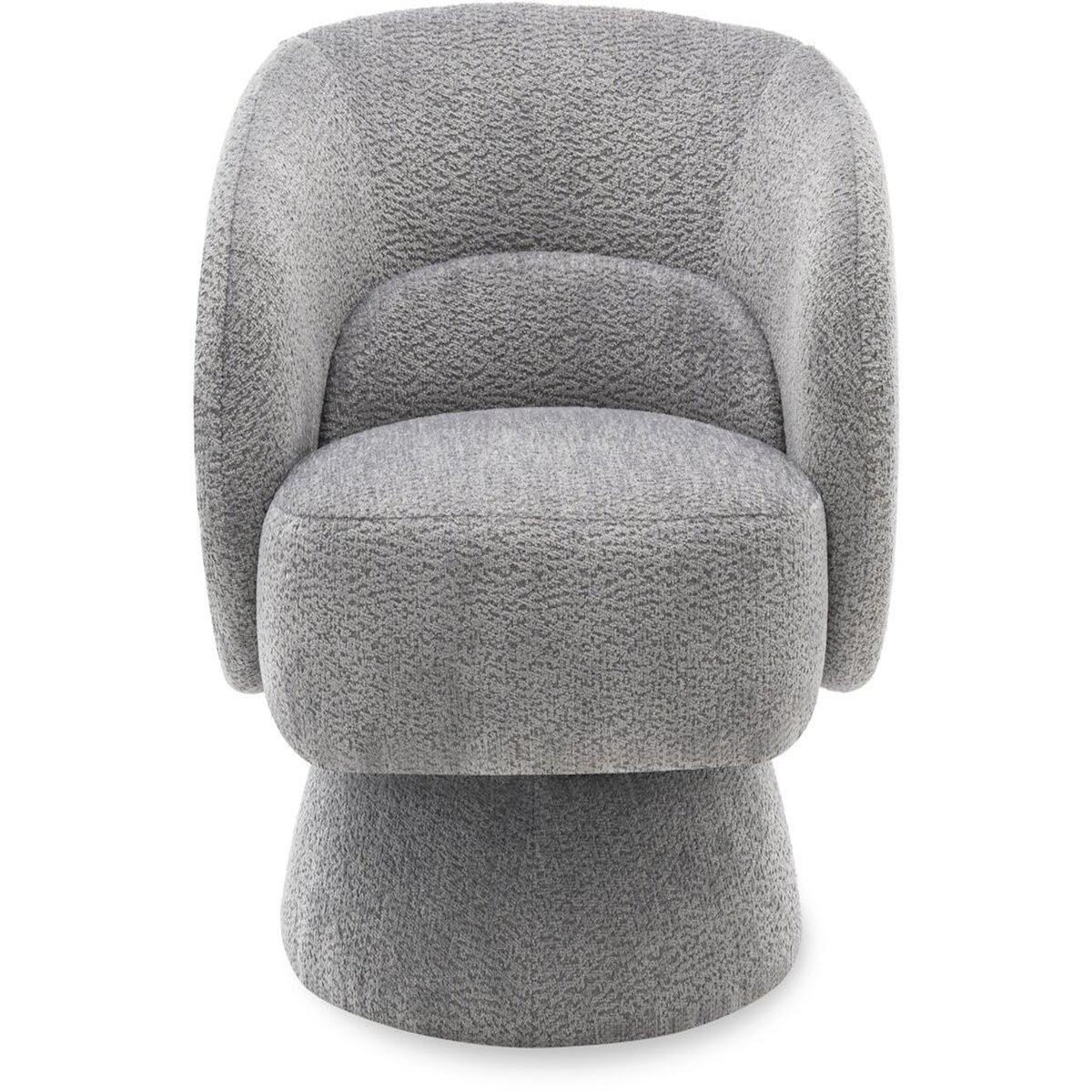 Habitat et Jardin Fauteuil pivotant en tissu bouclette  Franklin  - 74 x 75 x 75 cm - Gris