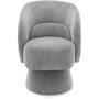 Voir la diapositive 4 : Habitat et Jardin Fauteuil pivotant en tissu bouclette  Franklin  - 74 x 75 x 75 cm - Gris