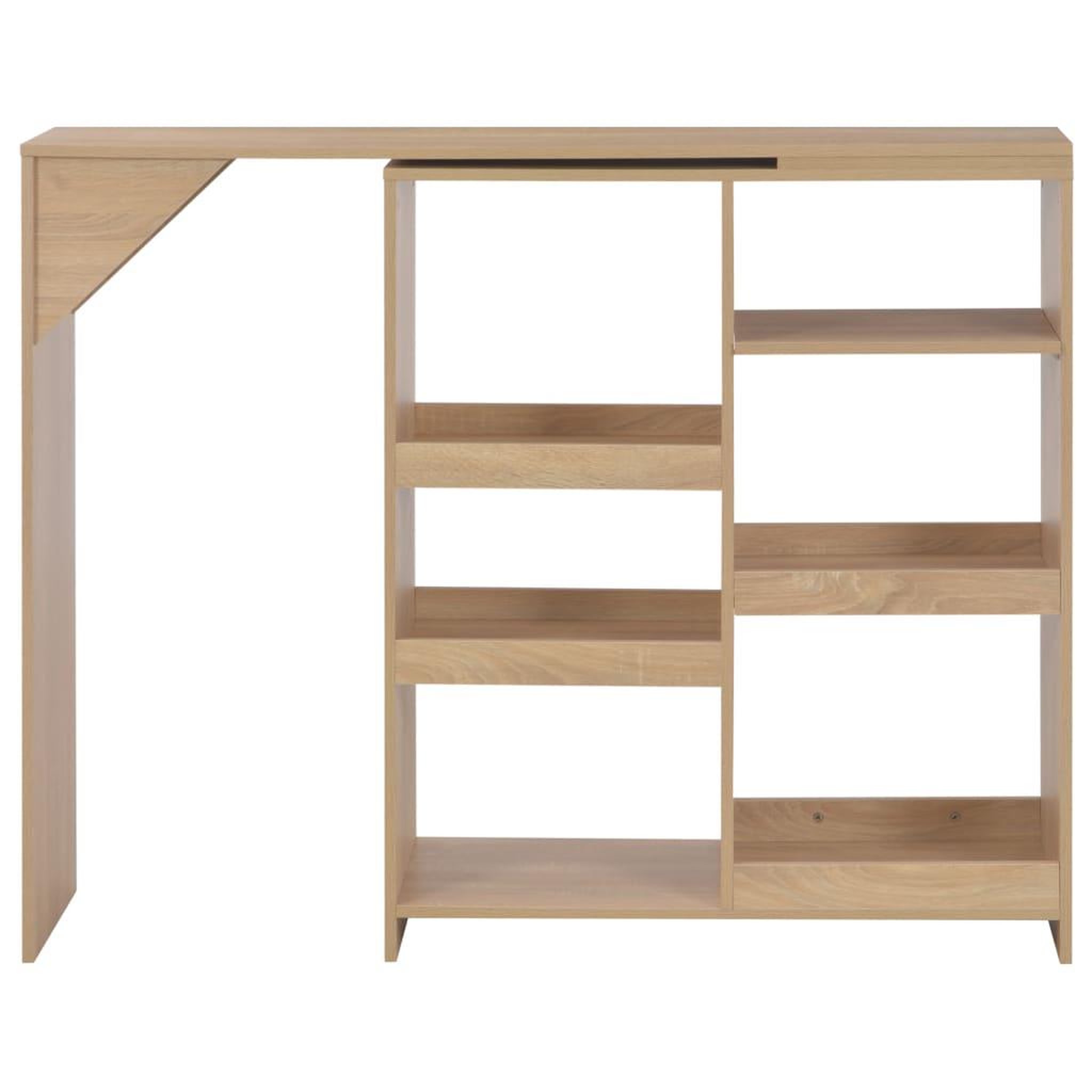 Voir la diapositive 2 : VIDAXL Table de bar avec tablette amovible Chene 138x39x110 cm
