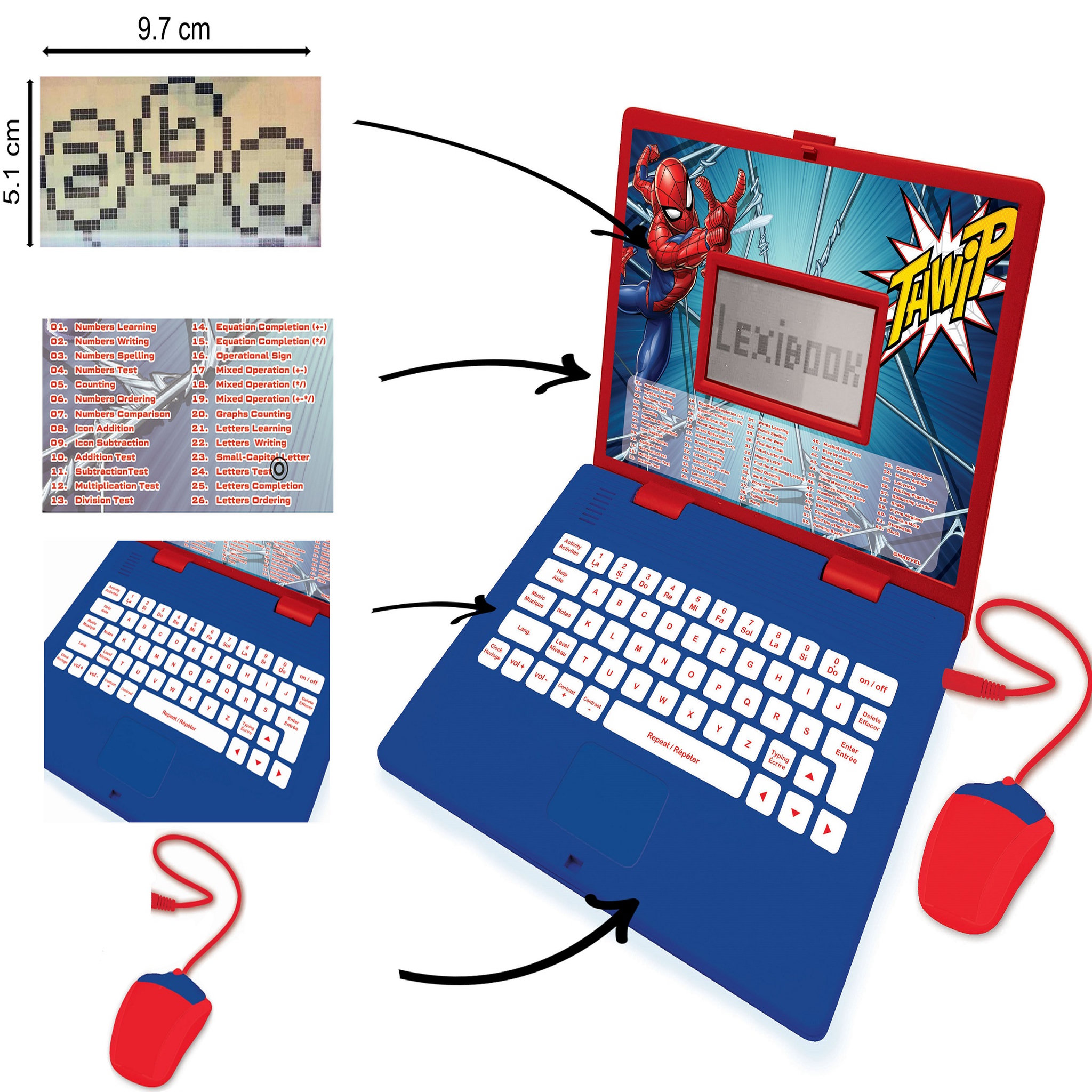 Voir la diapositive 4 : LEXIBOOK Ordinateur éducatif Spiderman