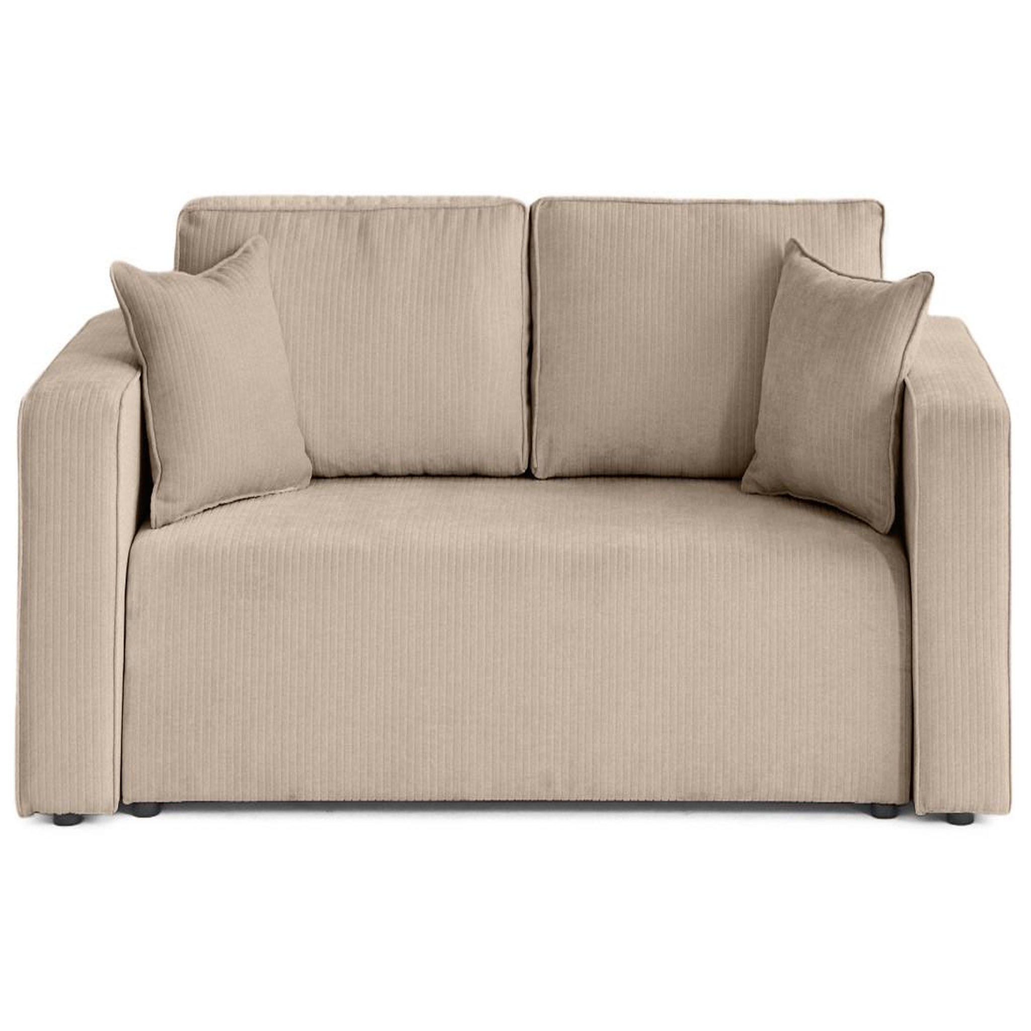 Voir la diapositive 1 : BEST MOBILIER Topaze - canapé droit 2 places en velours côtelé plat