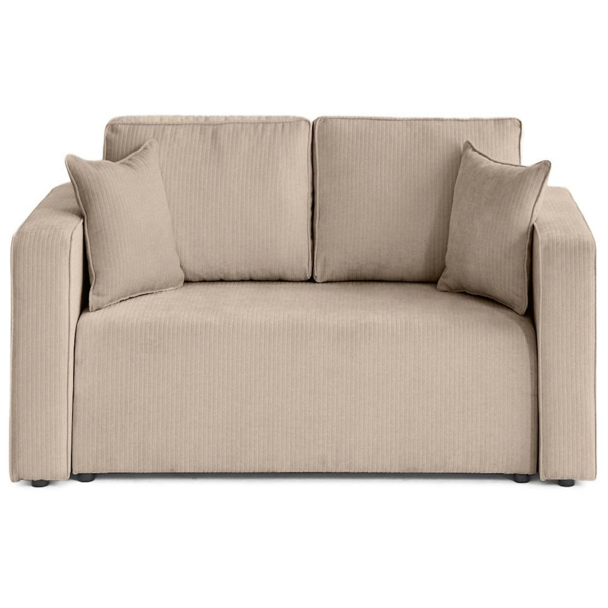 BEST MOBILIER Topaze - canapé droit 2 places en velours côtelé plat