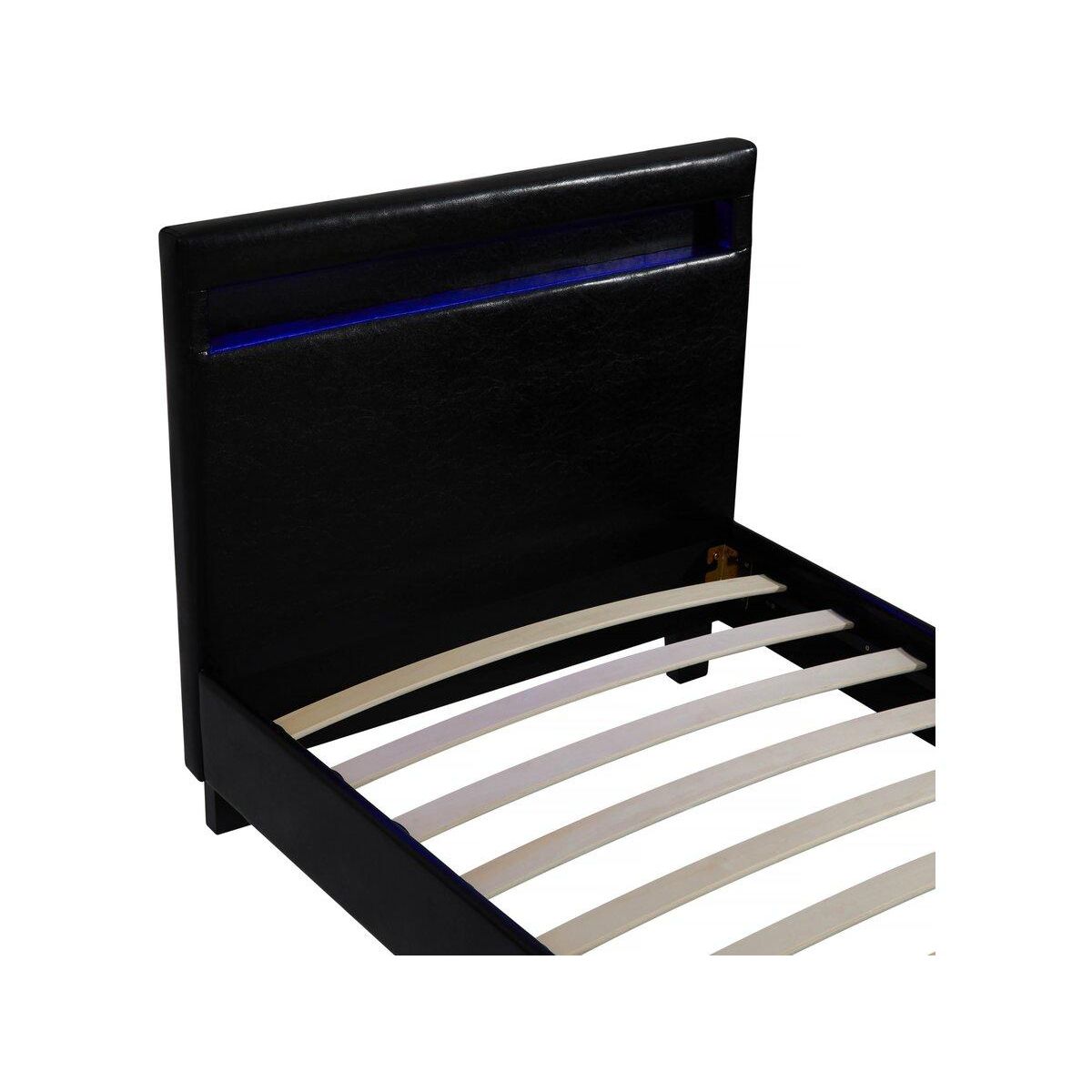 Habitat et Jardin Lit avec LED  Maria  90 x 190 cm - Noir