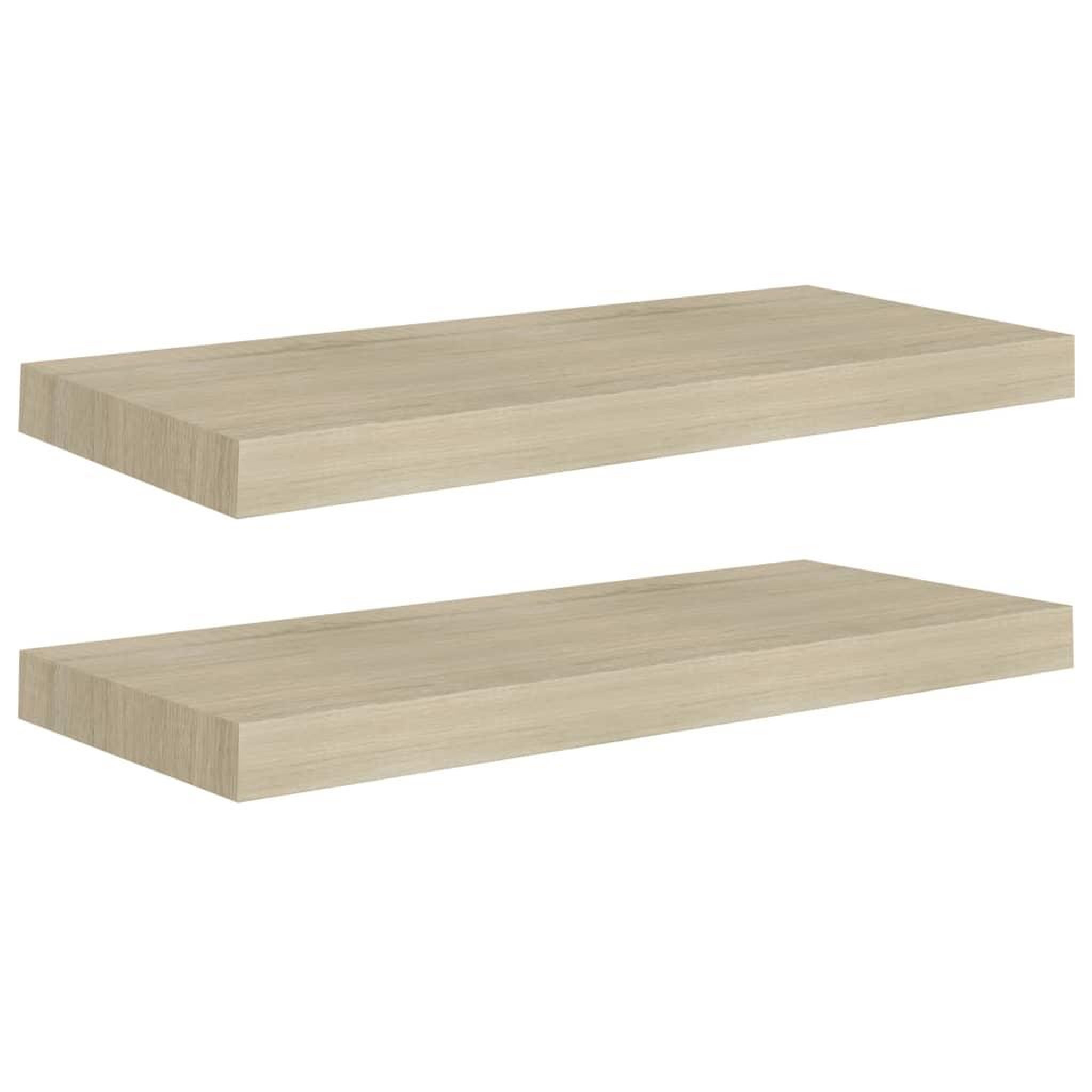 Voir la diapositive 2 : VIDAXL Etageres murales flottantes 2 pcs chene 60x23,5x3,8 cm MDF