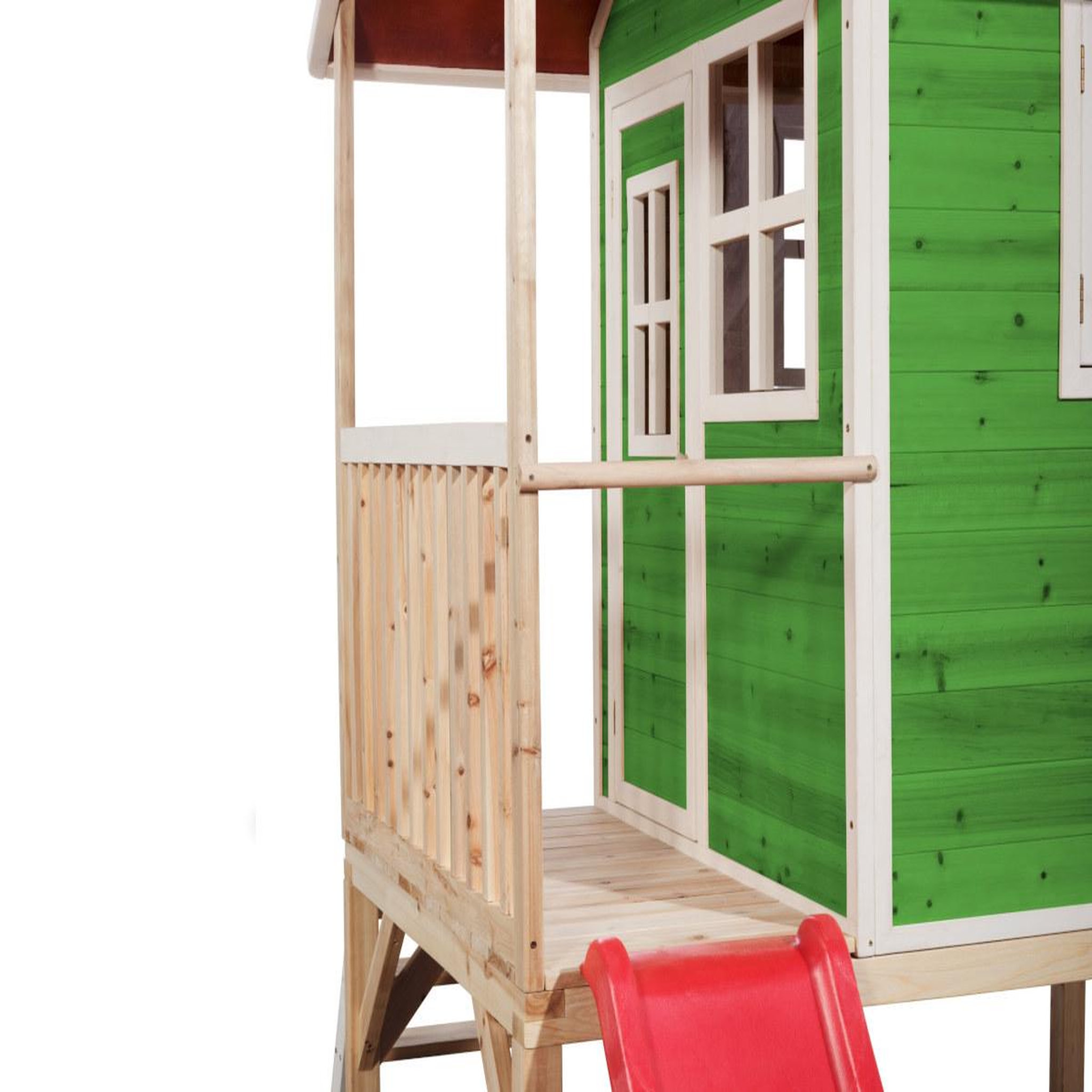 Voir la diapositive 3 : EXIT TOYS Maisonnette en bois pour enfants loft 300 vert - exit toys
