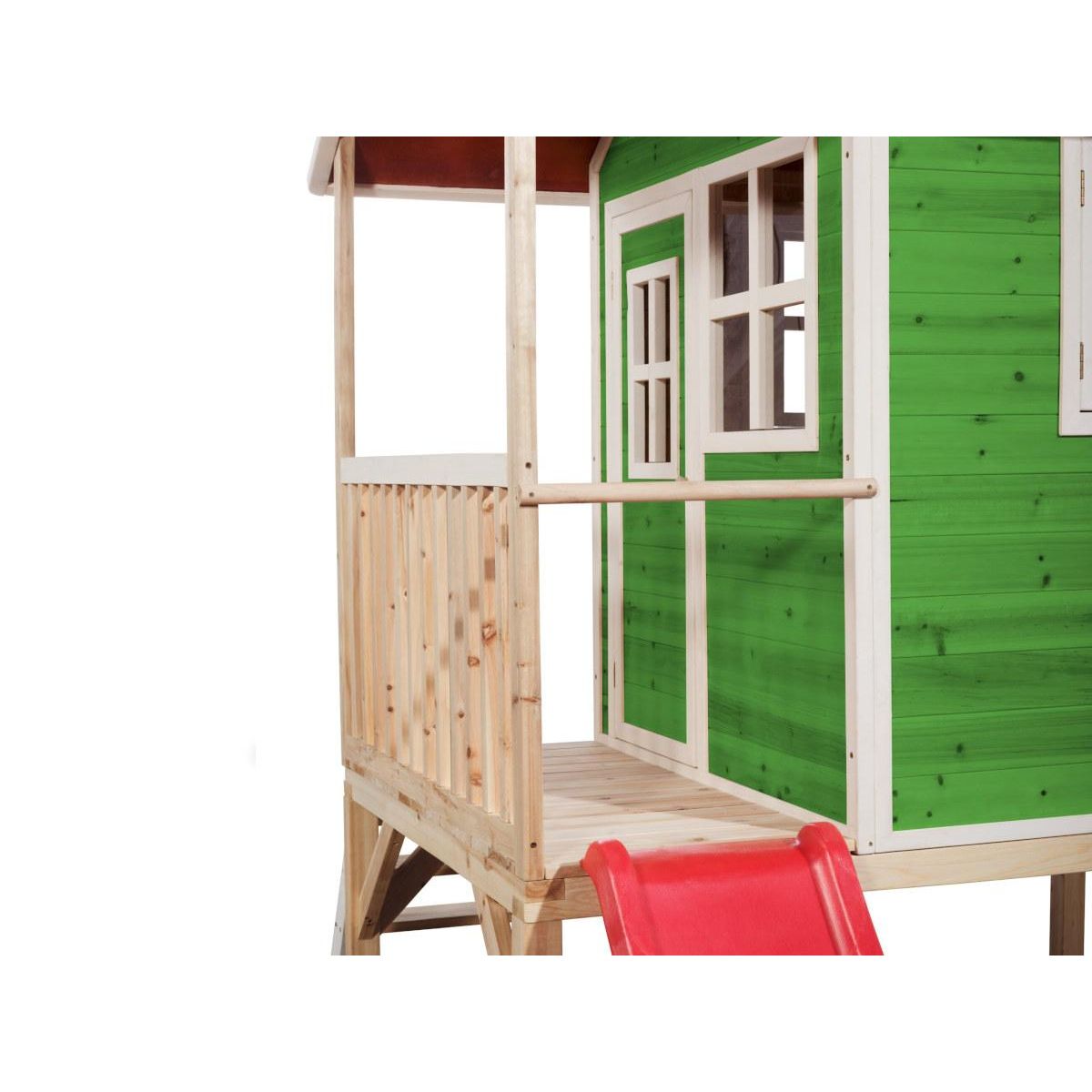 EXIT TOYS Maisonnette en bois pour enfants Loft 300 Vert - Exit Toys