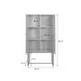 Voir la diapositive 3 : SWEEEK Buffet rétro décor bois foncé et cannage 2 portes avec pieds en métal noir H165cm