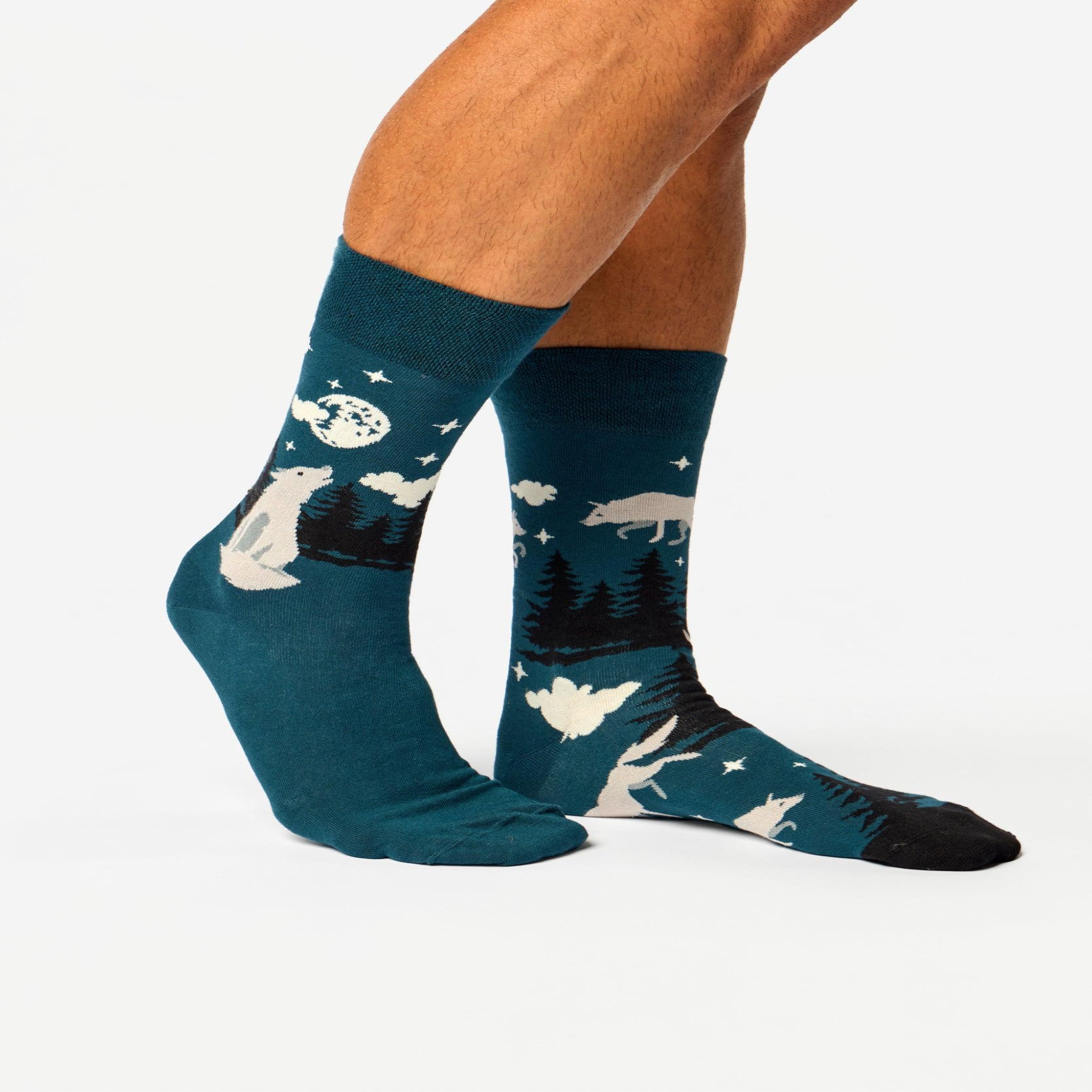 Voir la diapositive 2 : DEDOLES Chaussettes bambou loup et lune