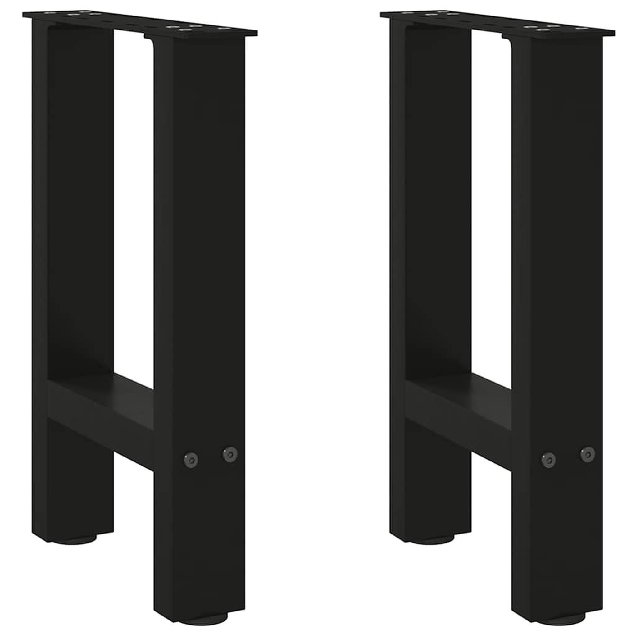 VIDAXL Pieds de table basse noir 2 pcs 28x(42-43) cm acier