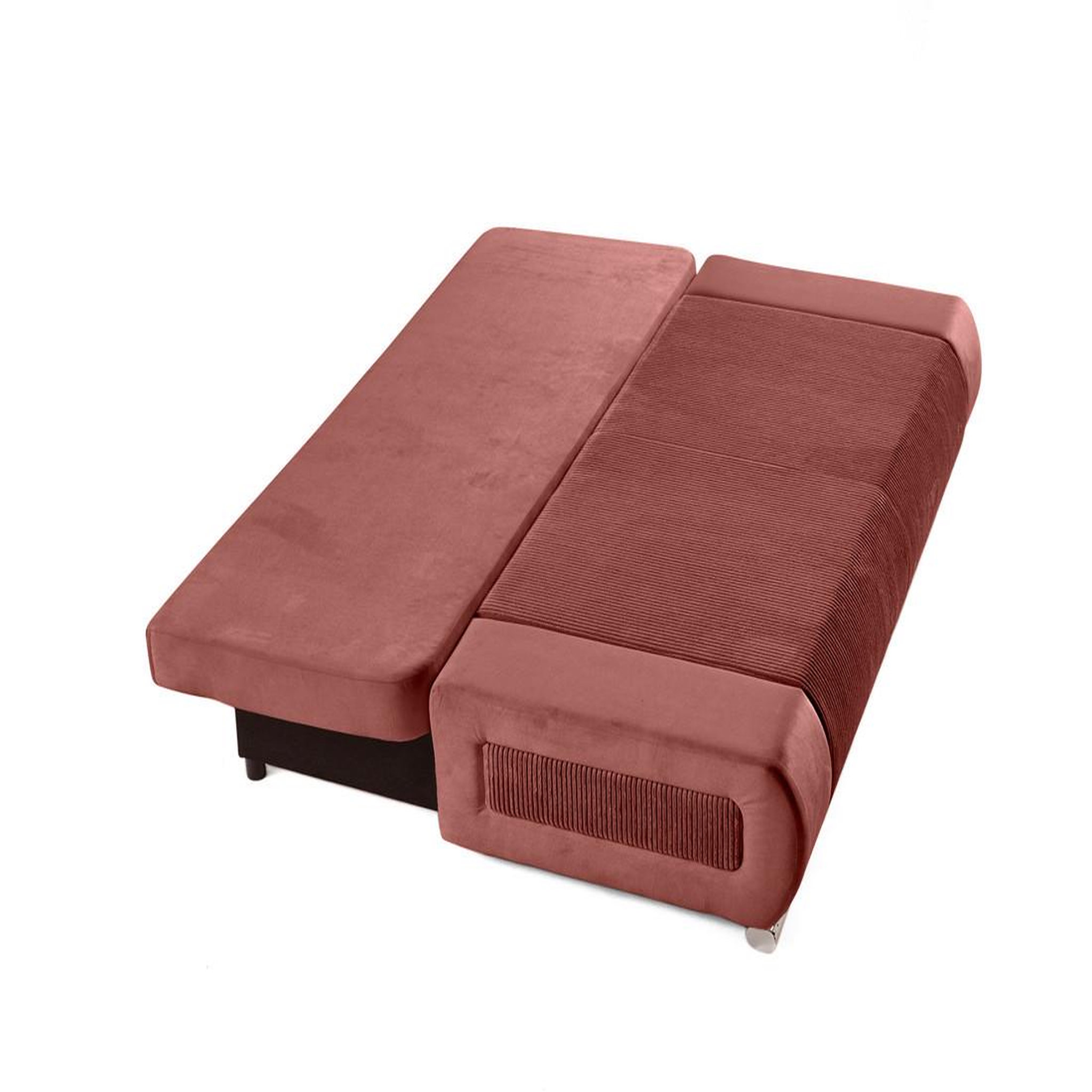 Voir la diapositive 3 : BEST MOBILIER Elio - canapé 3 places convertible - avec coffre - en velours et velours côtelé