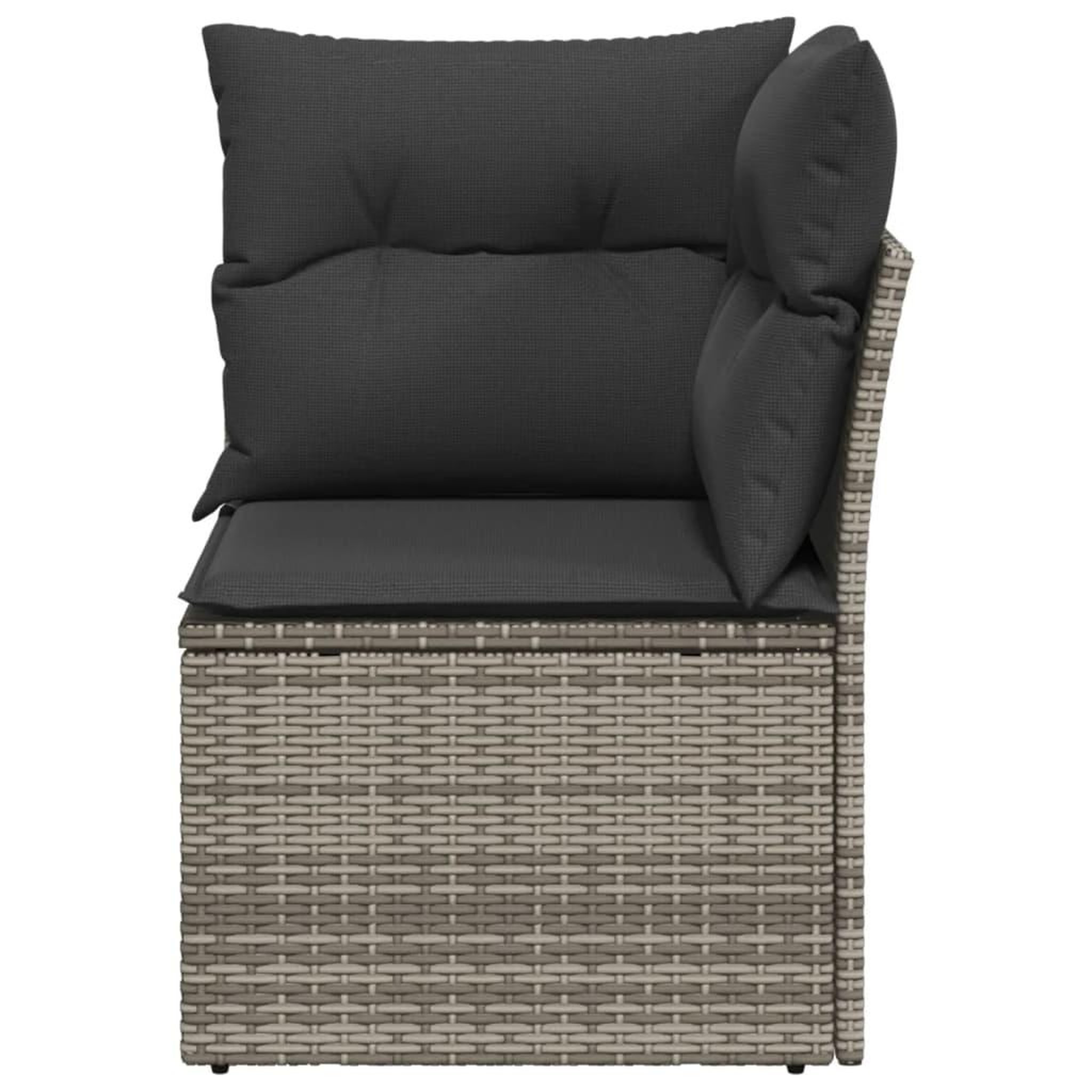 Voir la diapositive 4 : VIDAXL Canape d'angle de jardin avec coussins gris resine tressee