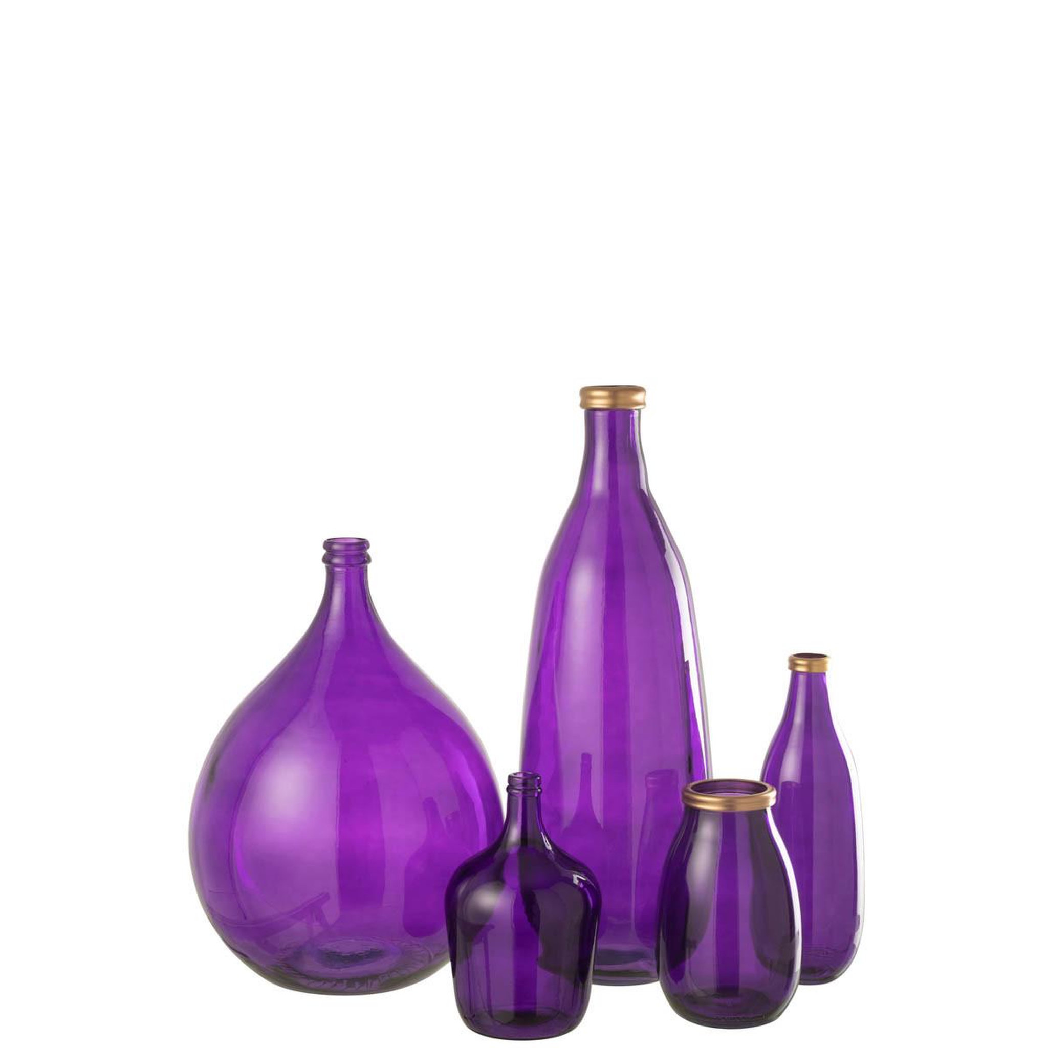 Voir la diapositive 2 : J-LINE Vase Déco en Verre  Mandie  75cm Mauve