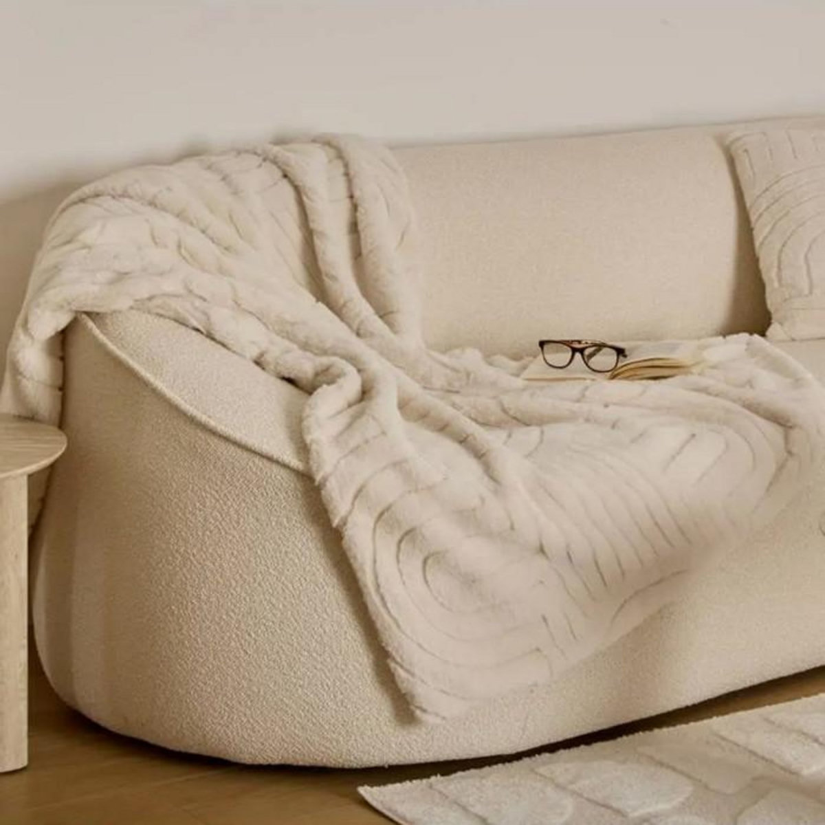 ATMOSPHERA Plaid Imitation Fourrure  Arka  120x160cm Ivoire