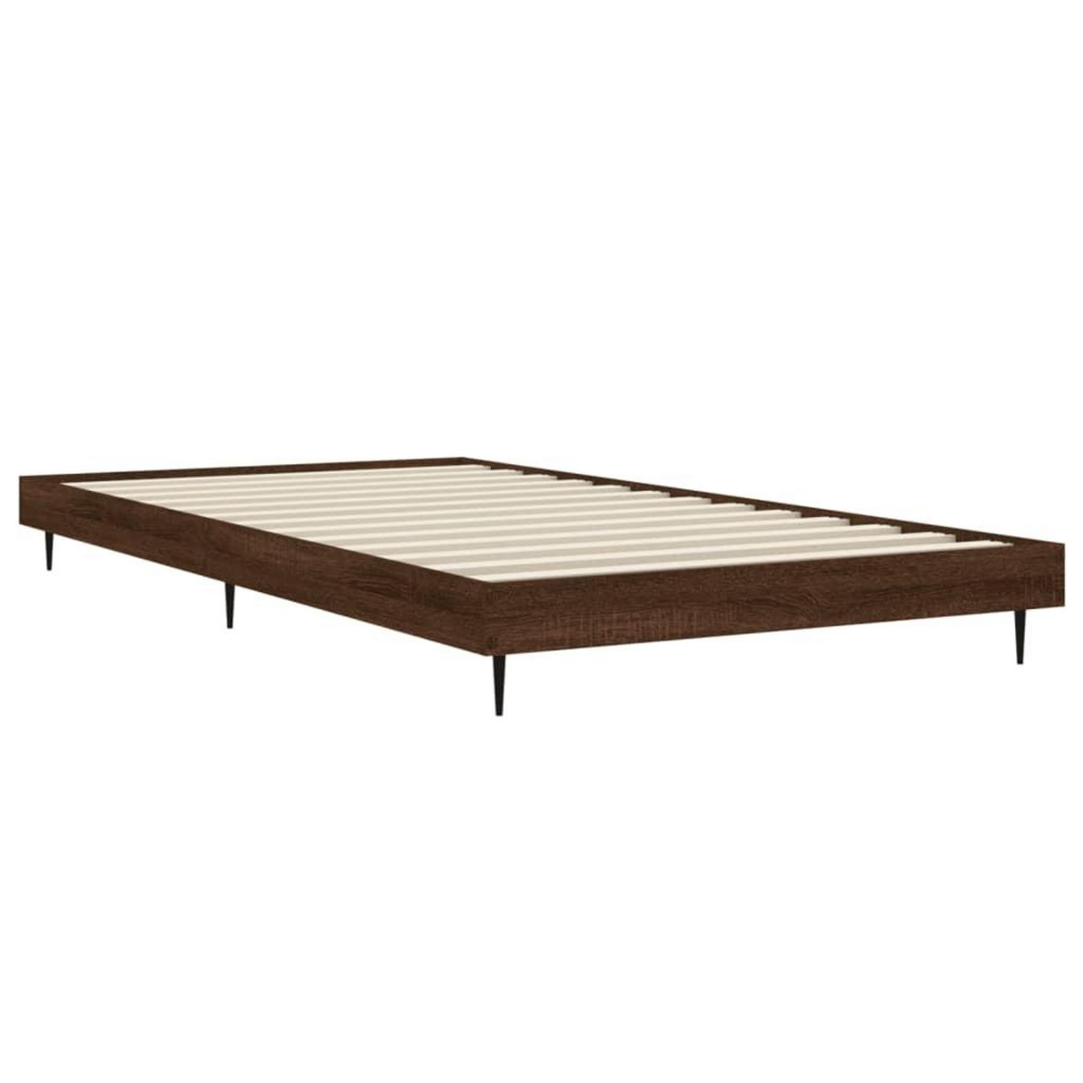 VIDAXL Cadre de lit sans matelas chene marron 90x190cm bois ingenierie